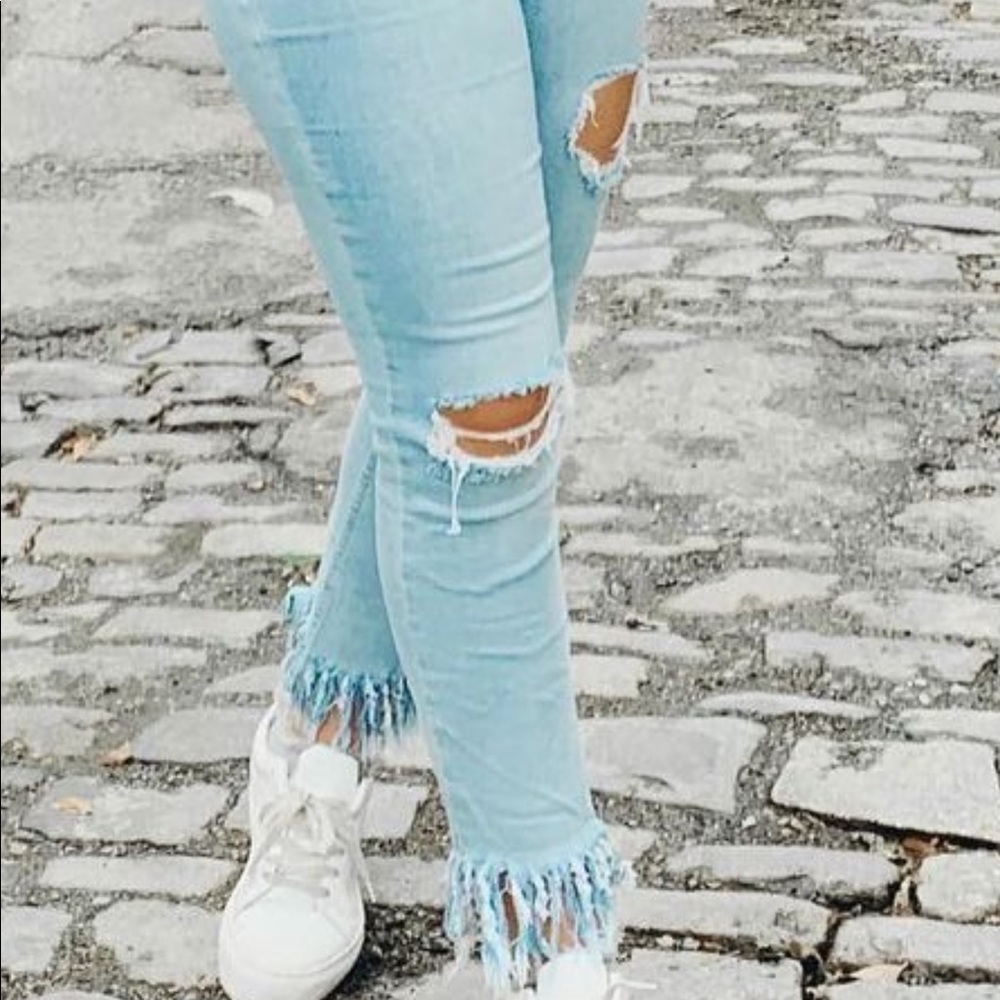 Free people jeans frayed